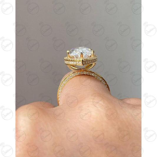 Anello Moissanite Halo taglio Marquise da 1,80 TCW per donna