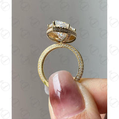 Anello Moissanite Halo taglio Marquise da 1,80 TCW per donna