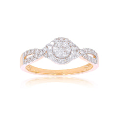 0.60 TCW Round Cut Double Halo Moissanite Ring for Women