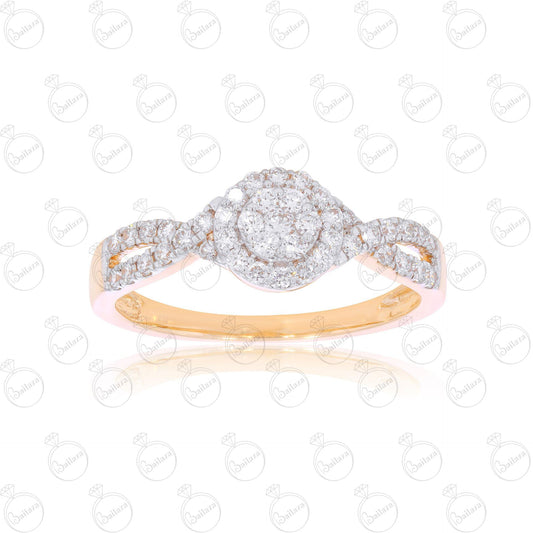 Anello Moissanite Doppio Halo Taglio Rotondo TCW 0,60 per Donna