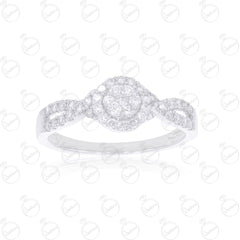 Anello Moissanite Doppio Halo Taglio Rotondo TCW 0,60 per Donna