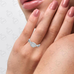 Anello Moissanite con taglio a cuscino e taglio a spirale per donna