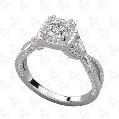 Cushion Cut Twisted Moissanite Ring for Women