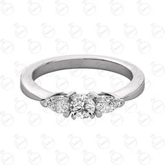 0.50 TCW Round Cut 3 Stone Moissanite Ring for Women