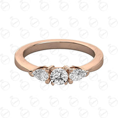 0.50 TCW Round Cut 3 Stone Moissanite Ring for Women