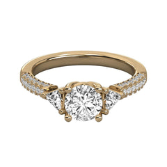 1.50 TCW Round Cut Solitaire With Accents Moissanite Ring for Women