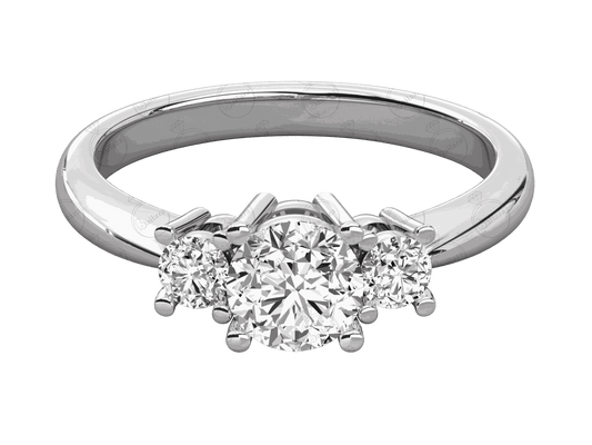 1.50 TCW Round Cut 3 Stone Moissanite Ring for Women