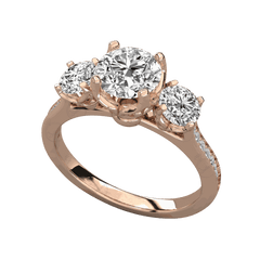 1.25 TCW Round Cut 3 Stone Moissanite Ring for Women