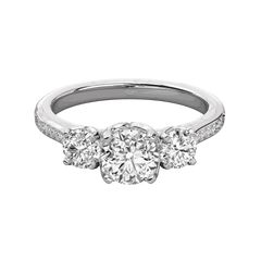 1.25 TCW Round Cut 3 Stone Moissanite Ring for Women