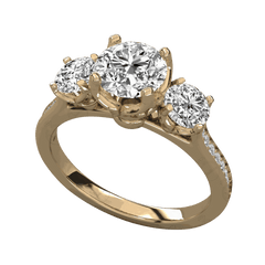 1.25 TCW Round Cut 3 Stone Moissanite Ring for Women