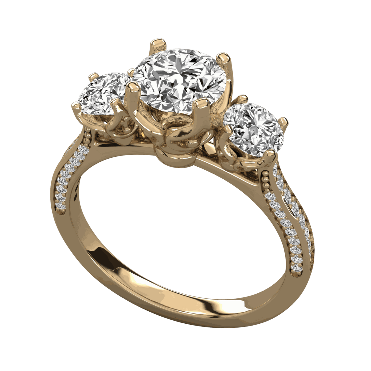 Anello Moissanite con alone nascosto taglio rotondo TCW da 1,25 per donna