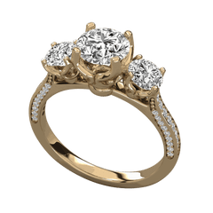 Anello Moissanite con alone nascosto taglio rotondo TCW da 1,25 per donna