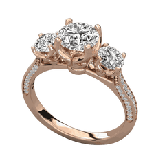 Anello Moissanite con alone nascosto taglio rotondo TCW da 1,25 per donna