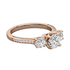 Anello Moissanite con alone nascosto taglio rotondo TCW da 1,25 per donna