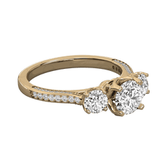 Anello Moissanite con alone nascosto taglio rotondo TCW da 1,25 per donna