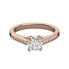 1.50 TCW Round Cut Solitaire With Accents Moissanite Ring for Women