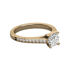 Anello da donna con solitario taglio rotondo TCW da 1,50 carati con accenti in moissanite