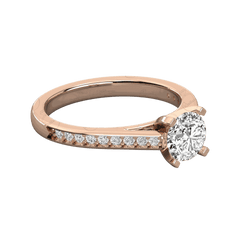 1.50 TCW Round Cut Solitaire With Accents Moissanite Ring for Women