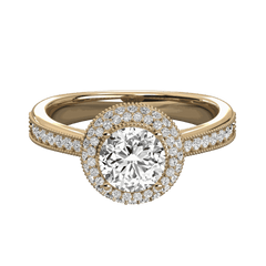 Anello Moissanite Halo taglio rotondo TCW da donna 1,30