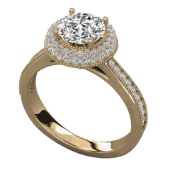 Anello Moissanite Halo taglio rotondo TCW da donna 1,30