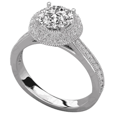 Anello Moissanite Halo taglio rotondo TCW da donna 1,30