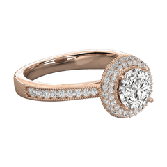 Anello Moissanite Halo taglio rotondo TCW da donna 1,30