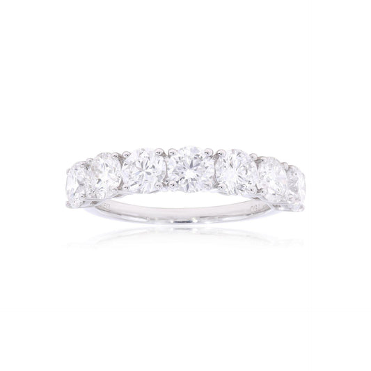 1.35 TCW Round Cut Half Eternity Moissanite Ring for Women