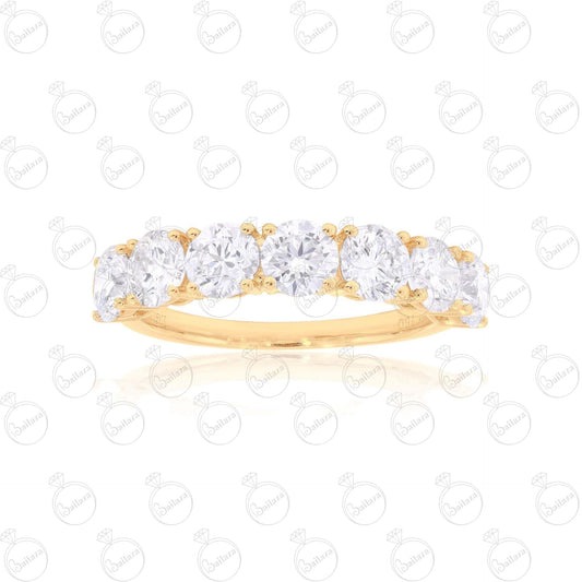 1.35 TCW Round Cut Half Eternity Moissanite Ring for Women