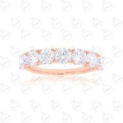 1.35 TCW Round Cut Half Eternity Moissanite Ring for Women