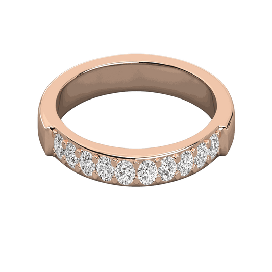 Anello Moissanite Half Eternity taglio rotondo TCW da donna