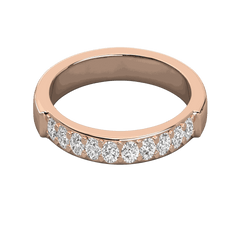 Anello Moissanite Half Eternity taglio rotondo TCW da donna