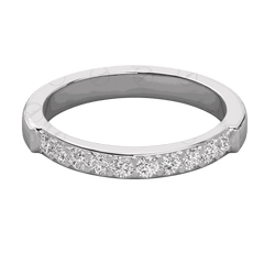 1.00 TCW Round Cut Half Eternity Moissanite Ring for Women