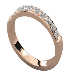 Anello Moissanite Half Eternity taglio rotondo TCW da donna