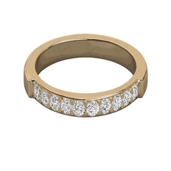 1.00 TCW Round Cut Half Eternity Moissanite Ring for Women