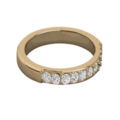 Anello Moissanite Half Eternity taglio rotondo TCW da donna