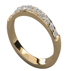 Anello Moissanite Half Eternity taglio rotondo TCW da donna