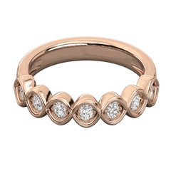 Anello Moissanite Half Eternity taglio rotondo TCW 0,65 per donna