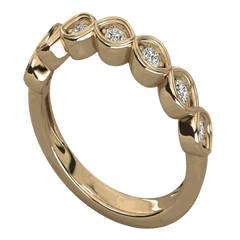 Anello Moissanite Half Eternity taglio rotondo TCW 0,65 per donna