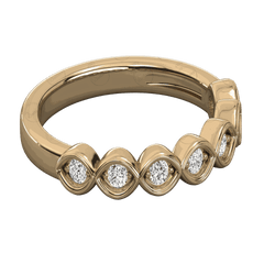 Anello Moissanite Half Eternity taglio rotondo TCW 0,65 per donna