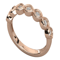 Anello Moissanite Half Eternity taglio rotondo TCW 0,65 per donna