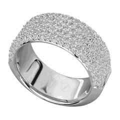 Anello Moissanite Half Eternity taglio rotondo TCW da donna