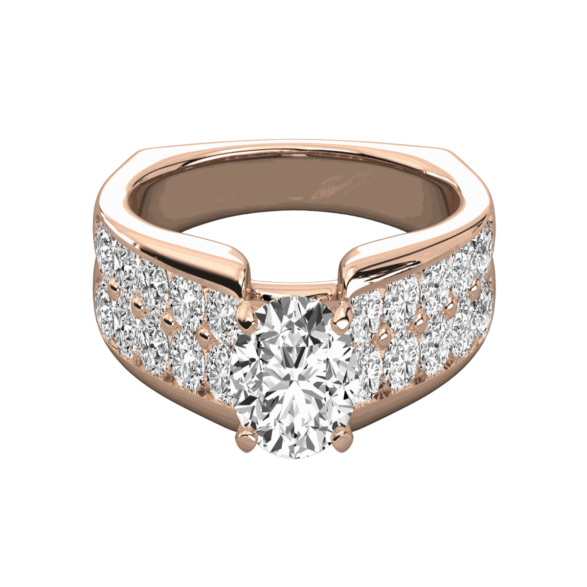 1.50 TCW Round Cut Solitaire With Accents Moissanite Ring for Women