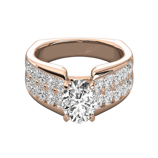 1.50 TCW Round Cut Solitaire With Accents Moissanite Ring for Women