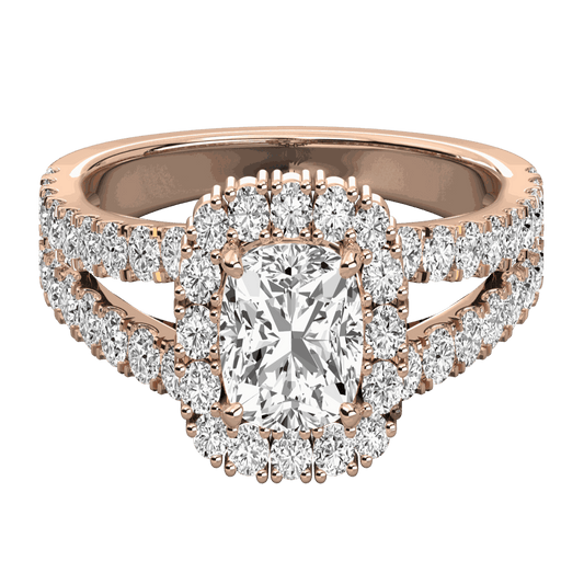 1.25 TCW Cushion Cut Split Shank Moissanite Ring for Women