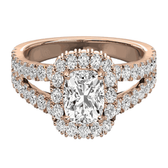 1.25 TCW Cushion Cut Split Shank Moissanite Ring for Women