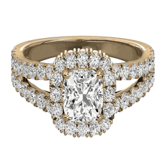 1.25 TCW Cushion Cut Split Shank Moissanite Ring for Women