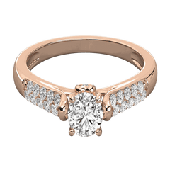 1.00 TCW Round Cut Solitaire With Accents Moissanite Ring for Women