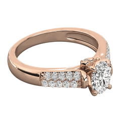 Anello da donna con solitario taglio rotondo TCW con accenti in moissanite