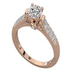 Anello da donna con solitario taglio rotondo TCW con accenti in moissanite