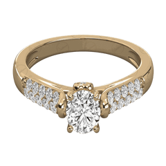 1.00 TCW Round Cut Solitaire With Accents Moissanite Ring for Women